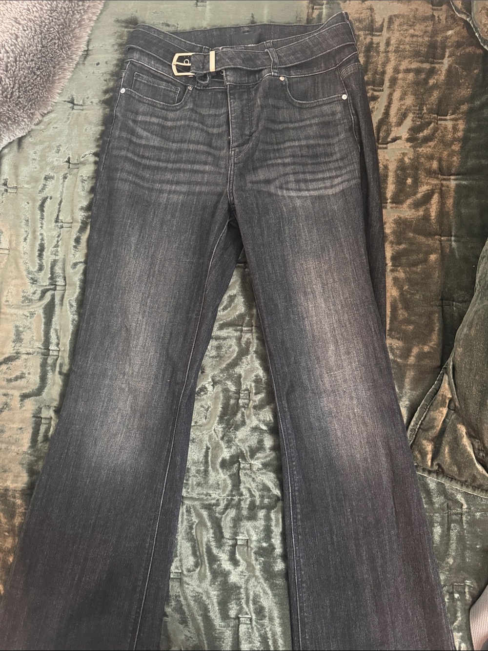 WHBM Women's Dark Grey/black Bootcut Jeans - Classic Fit